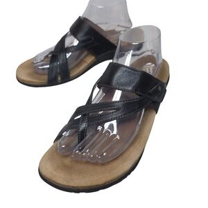 TaosPerfect BlackLeather Strappy ComfortSandals W's US 11 Lux Minimalist Cruise